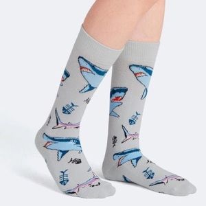 MEUNDIES SHARK DESIGN SUPIMA COTTON CREW SOCKS L